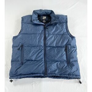 Rue 21 Men's Large Blue Quilted Puffer Vest Gorpcore Y2K Outdoor Insulated Zip